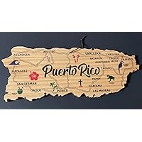 Puerto Rico Shaped Wooden Cutting Board and Puerto Rican Decorative Display Tray Wall Decoration Home Decor Boricua Island Pride at Every Event Party Celebrate