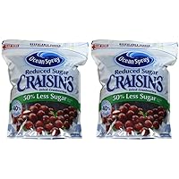 Ocean Spray YTEHYT Reduced Sugar Craisins Dried Cranberries, 43 oz. 2 Pack