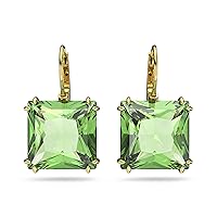 SWAROVSKI Millenia Earring and Necklace Crystal Jewelry Collection, Gold Tone Finish, Green Crystals