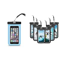 JOTO Universal Waterproof Pouch Cellphone Dry Bag Case Bundle with [6 Pack] Universal Waterproof Pouch for Phones up to 7.0