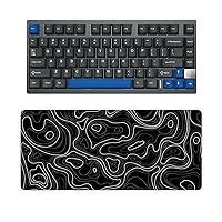 YUNZII AL75 75% Gaming Keyboard(Cocoa Cream Switch,Black) Keynovo Gaming Mouse Pad(35.4'' x 15.7'', Black Topographic)