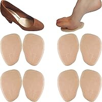 Chiroplax High Heel Cushion Inserts Pads (4 Pairs) Suede Ball of Foot Forefoot Metatarsal Anti Slip Shoe Insoles for Women
