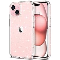 Hython Case for iPhone 15 Case Glitter, Cute Clear Glitter Sparkly Shiny Bling Sparkle Cover, Anti-Scratch Soft TPU Thin Slim Fit Shockproof Protective Phone Cases for Women Girls, Clear Glitter