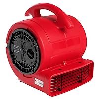 MOUNTO 1/5hp Air Mover 800cfm Blower Fan Carpet Floor Drying Fan - 3-Speed Compact Air Mover w/Dual Outlet, 10ft Power Cord for Drying, Cooling, Air Circulation