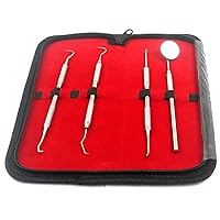 Finest Quality Dental Tool Kits from OdontoMed2011 for Home and Professional USE | A Grade Stainless Steel Tartar Remover Tools - Dental Mirror, Scaler/Pick Set, Tongue Cleaner and Scraper