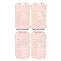 MONDAY Body Wash Moisture Travel Pack -50ML (4 Pack) - Nourishing Ingredients, Shea Butter, Coconut Oil and Grapefruit Extract, Hyrdrate and Replenish Skin