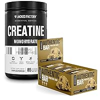 Chocolate Chip Cookie Dough Authentic Bar Candy Protein Bar & Unflavored Creatine Monohydrate for Men & Women