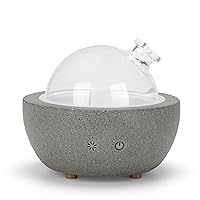 Essential Oil Aromatherapy Diffuser for Home Bedroom Large Room Glass Stone Ultrasonic Air Scent Mist Aroma Diffuser 200ML Defusers—Dark Gray