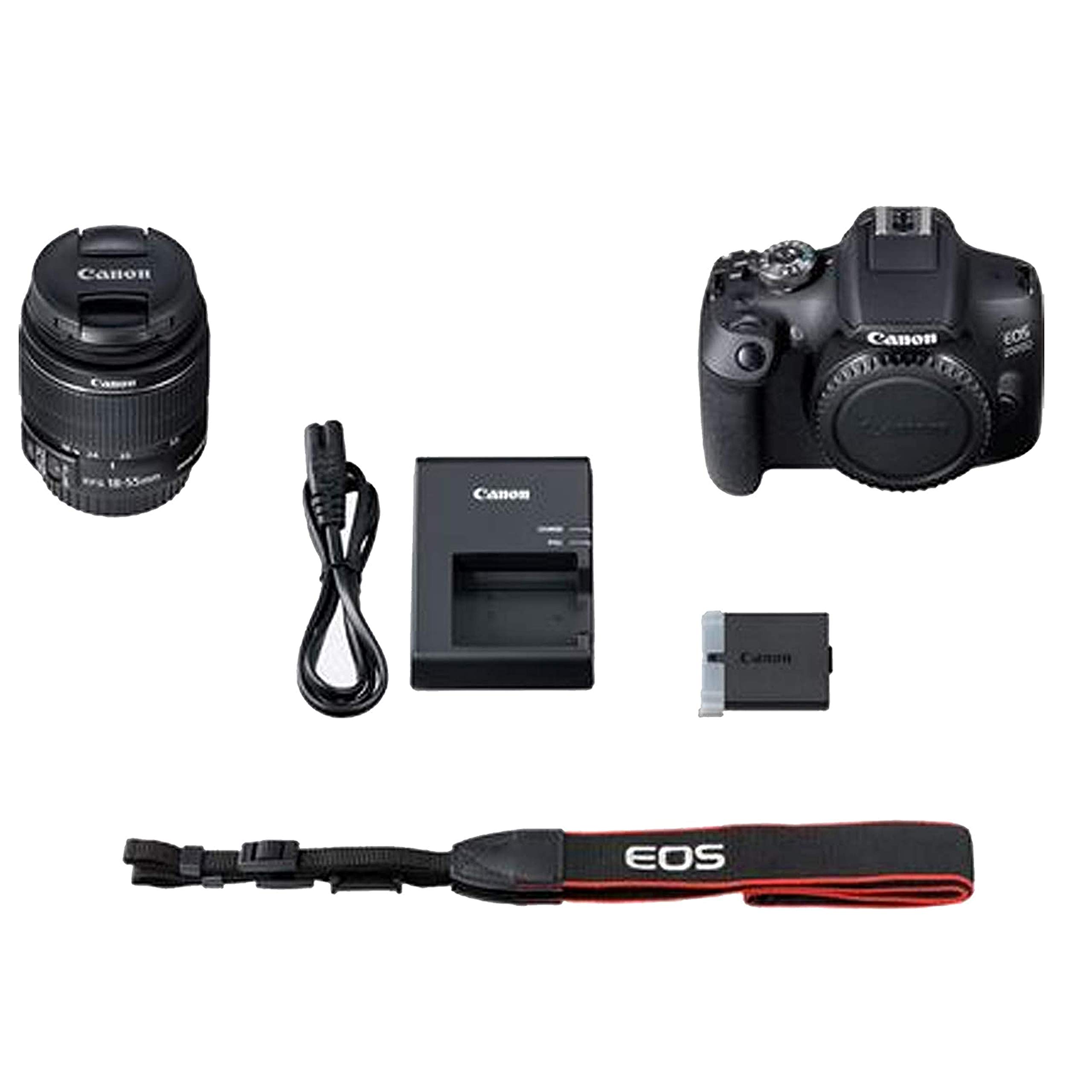 Canon EOS 2000D (Rebel T7) DSLR Camera Bundle with 18-55mm Lens | Built-in Wi-Fi|24.1 MP CMOS Sensor | |DIGIC 4+ Image Processor and Full HD Videos + 64GB Memory(17pcs)