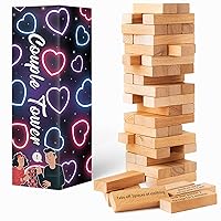 2024 Fun Valentine's Day Gift - 54 Fun Stacking Blocks for Couples, Romantic Couples' Game: Talking, Flirting, Challenge for Date Night Anniversary