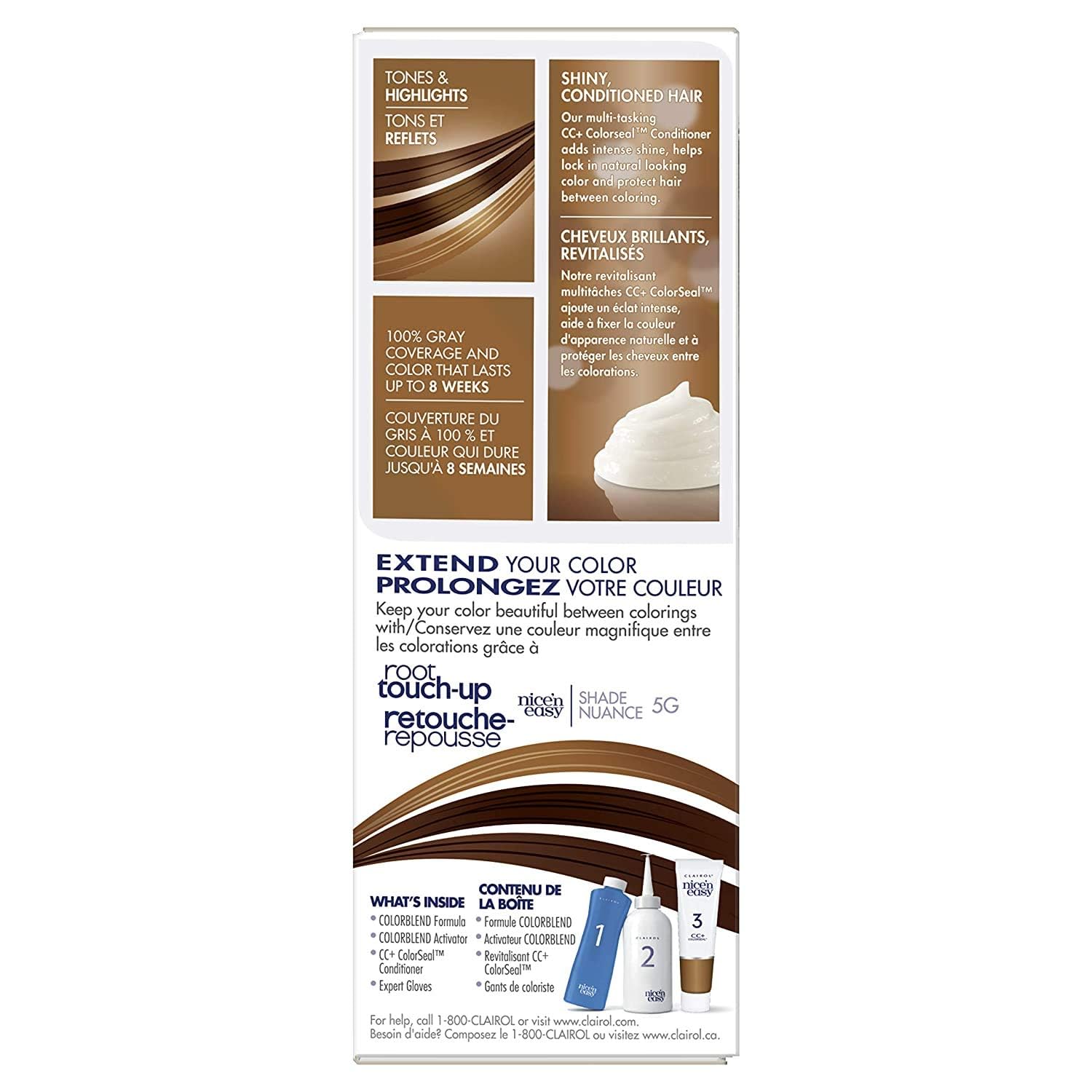 Clairol Nice'n Easy Liquid Permanent Hair Dye, 5G Natural Medium Golden Brown Hair Color, Pack of 3(Packaging May vary)