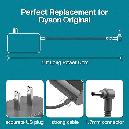 Bakipante Replacement Charger for Dyson V10, Dyson V10 Charger Dyson V10 Charger 30.45V Absolute Animal Fluffy Cordless Vacuum Model 217160-02 for Dyson V10 Battery Charger