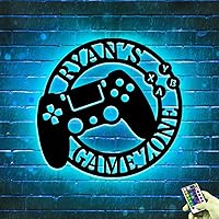 Personalized Gamer Name Neon Sign with 16 Colors and Remote Control Gamepad Controller Shape Neon Lights for Teen Boys Bedroom Wall Decor, LED Night Light for Kids Game Room,Best Gamer Gifts (Style-9)
