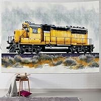 FCXZI Diesel Locomotive Canvas Wall Art Watercolor Transportation Train Canvas Painting Prints for Home Boys Bedroom Wall Decor Framed Artwork Gifts60''X40''