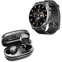 TOZO S5 Smartwatch (Answer/Make Calls) Sport Mode Fitness Watch, Black + A1 Wireless Bluetooth in-Ear Headphones Black