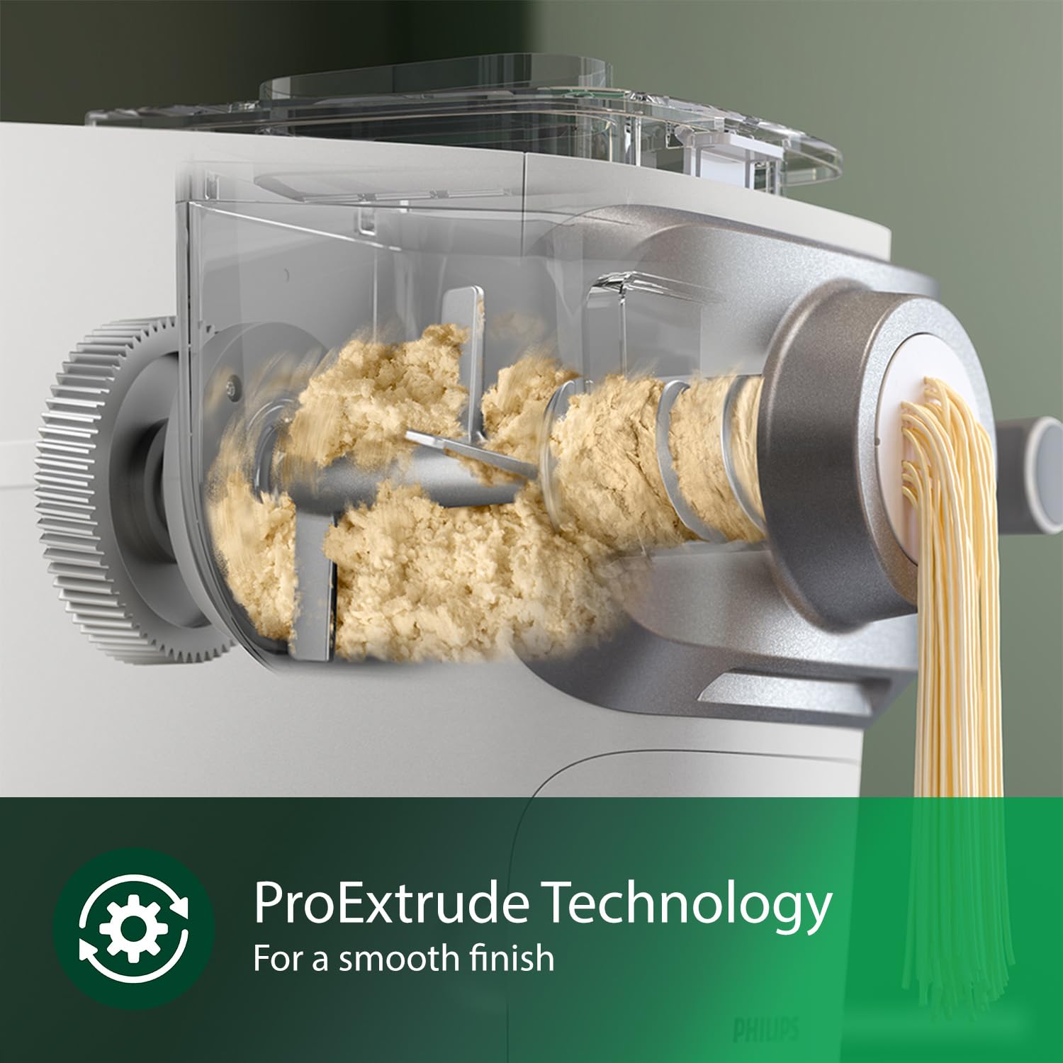 Philips 7000 Series Pasta Maker, ProExtrude Technology 150W, 8 discs, Up to 8 Portions, NutriU App, White, (HR2660/03)