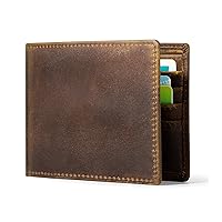 Genuine Leather Wallet for Men, Slim Minimalist Bifold Men's Wallet with RFID Blocking with 2 ID Window