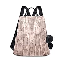 ALAZA Rose Gold Glitter Mermaid Scales Trips Hiking Camping Rucksack Pack for Women