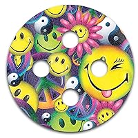 MightySkins Glossy Glitter Skin for Amazon Echo Dot (3rd Gen) - Peace Smile | Protective, Durable High-Gloss Glitter Finish | Easy to Apply, Remove, and Change Styles | Made in The USA