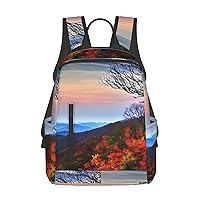 Blue Ridge Mountains print Lightweight Laptop Backpack Travel Daypack Bookbag for Women Men for Travel Work