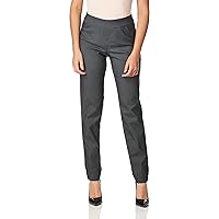 SLIM-SATION Women's Wide Band Regular Length Pull-on Straight Leg Pant with Tummy Control