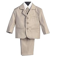 5 Piece Khaki Suit with Shirt, Vest, and Tie