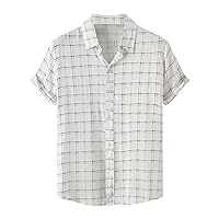 Hawaiian Shirts for Mens Casual Short Sleeve Button Up Tops Vintage Summer Aloha Beach Vacation Shirts for Men
