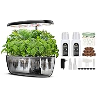 Indoor Garden Hydroponics Growing System: 12 Pods Plant Germination Kit Garden Kit Growth Lamp Countertop with LED Grow Light Hydrophonic Planter Grower Harvest Vegetable Lettuce