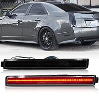 NSLUMO Rear Red LED Side Marker Lights for 2008-2013 Cadillac CTS CTS-V Sedan Smoke Lens Led Rear Bumper Reflector Marker Lamps OEM Replacement