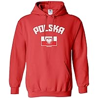 Threadrock Women's Polska Polish Flag Hoodie Sweatshirt