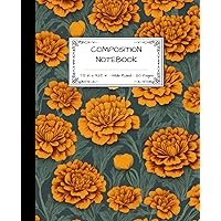 Composition Notebook: Marigolds Seamless illustration - 7.5