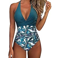 AODONG Sexy One Piece Swimsuit for Women Sexy Tummy Control Halter Push Up Fashion Bathing Suits