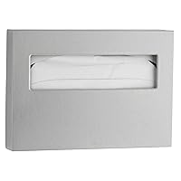 BOBRICK 221 ClassicSeries Stainless Steel Surface Mounted Toilet Seat-Cover Dispenser, Satin Finish, 2