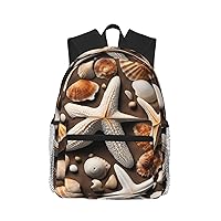 NEZIH Starfish And Shells Print Backpackfor Adults Stylish Travel,Work,Casual Daypack,Beach Sports Backpack