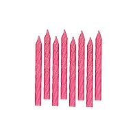 Large Pink Glitter Spiral Candles - 3.25