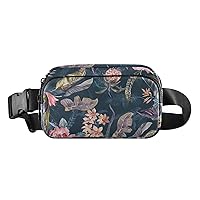 ALAZA Wild Floral Pineapple Belt Bag Waist Pack Pouch Crossbody Bag with Adjustable Strap for Men Women College Hiking Running Workout Travel