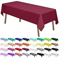 Burgundy Plastic Tablecloths 2 Pack Maroon Disposable Table Covers 54 x 108 Inch Bridal Shower Party Tablecovers PEVA Wine Red Table Cloths for BBQ Birthday Wedding Parties 8 ft Rectangle Table Use