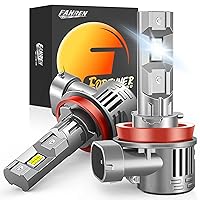 forenner Fahren Upgraded H11 Bulbs, 26000LM 700% Brighter 1:1 Size Plug-N-Play H8 H9 Bulbs, 6500K Cool White Canbus Fog Light Bulb, 60,000 Hours Lifespan Halogen Replacement, Pack of 2
