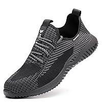 Furuian Steel Toe Shoes for Men Women Waterproof Work Shoes Safety Sneakers Shoes Comfortable Lightweight Puncture Proof Slip on Indestructible Work Shoes
