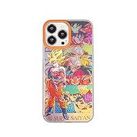 Military Grade Shockproof Phone Case for iPhone 12 Pro Max Case - Anime Aesthetics Design with Laser Effect Print Yellow