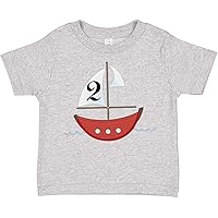 inktastic Second Birthday-Two Years Old Red Boat Toddler T-Shirt