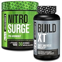 Nitrosurge Pre-Workout in Arctic White & Build XT Muscle Building Bundle for Men & Women