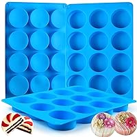 Sidosir 3Pcs Silicone Mold for Oreo Cookie Chocolate, 12-Cavity Round Cylinder Chocolate Cover Molds for Candy, Silicone Baking Molds for Mini Cakes, Jelly