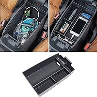 TOPINSTALL Center Console Organizer Compatible with Ford Escape 2020-2024/Bronco Sport 2021-2024 Accessories, Armrest Box Long Compartment Storage Tray Coin Container-Black