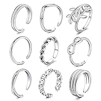 Anklets And Toe Rings Adjustable for Women Summer Beach Rose Gold Silver Hypoallergenic Open Toe Ring Set Finger Foot Jewelry