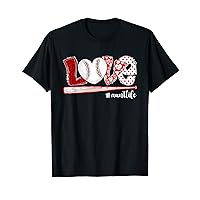 Love Baseball Aunt Life Cute Leopard Funny Mother's Day T-Shirt
