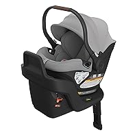 UPPAbaby Aria Lightweight Infant Car Seat/Just Under 6 lbs for Easy Portability/Base with Load Leg + Infant Insert Included/Direct Stroller Attachment/Anthony (Grey/Chestnut Leather)