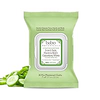Babo Botanicals Swim & Sport 3-in-1 Face, Hand & Body Cleansing Wipes - with Natural Cucumber & Aloe Vera, Cucumber Aloe - For Babies, Kids or Extra Sensitive Skin - 30 ct