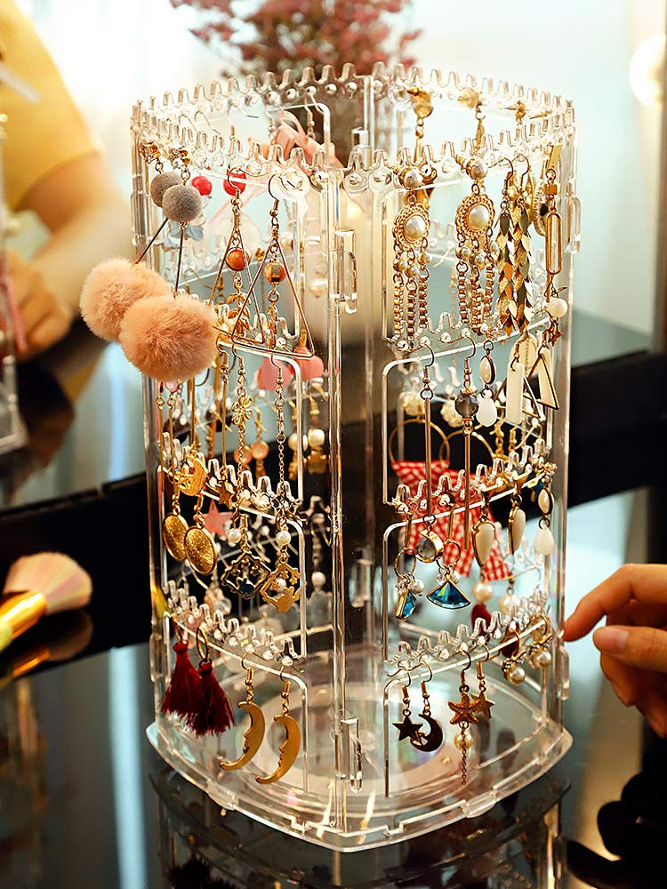 Mua Cq Acrylic 360 Rotating Earring Holder Organizer Clear Jewelry Displays Dangle Earinging