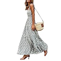 Beach Dress for Women 2024 Summer Ethnic Style Elegant Pretty with Sleeveless Spaghetti Strap Vacation Dresses